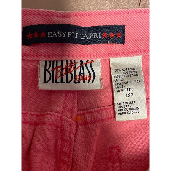 Bill Blass Cropped High Waist Easy Fit Pink Capri Pants Sz 12P - Picture 5 of 6